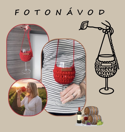 E-HÁČKONÁVOD č. 26 - obal na skleničku na víno