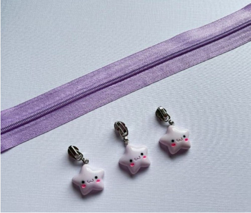 Jezdec ke spirálovým zipům No 3 mm (1ks) - lila