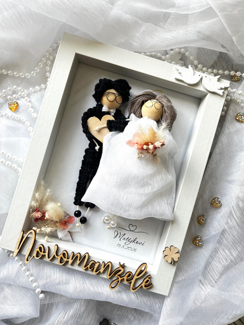 Macrame dárek/vzpomínka pro novomanžele + věnování