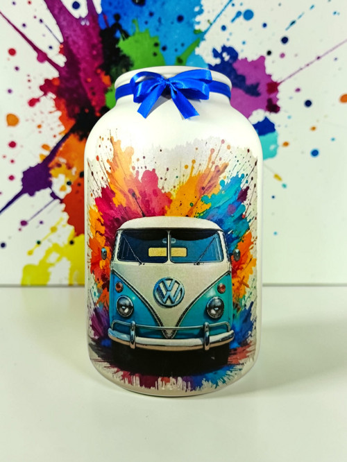 Volkswagen lucerna • retro modrá dodávka •