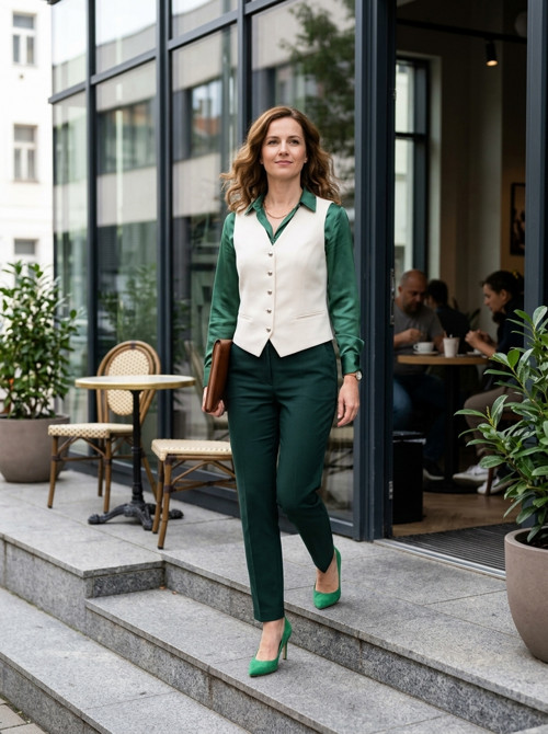 Elegantní dámská šitá vesta vel.42.