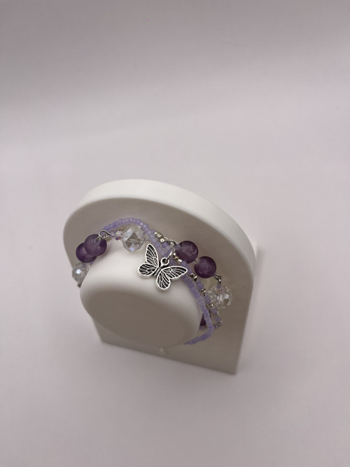 Handmade náramek Fialový motýlek