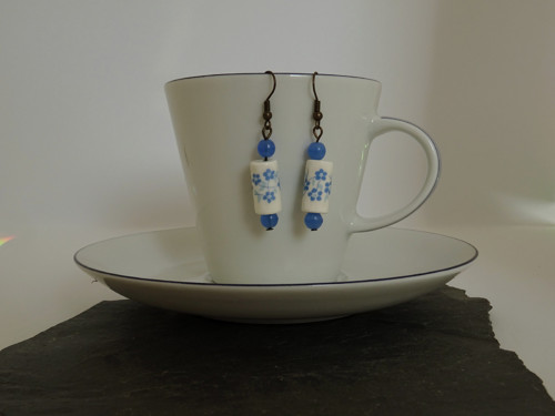 Náušnice Porcelánové Pomněnky I.