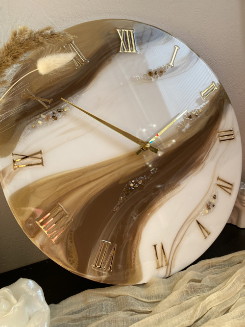Designové hodiny „Kávové pohlazení“ 40 cm