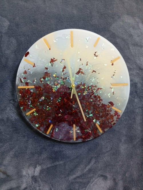 Epoxy nástěnné hodiny „Rose Gold“ – 37 cm