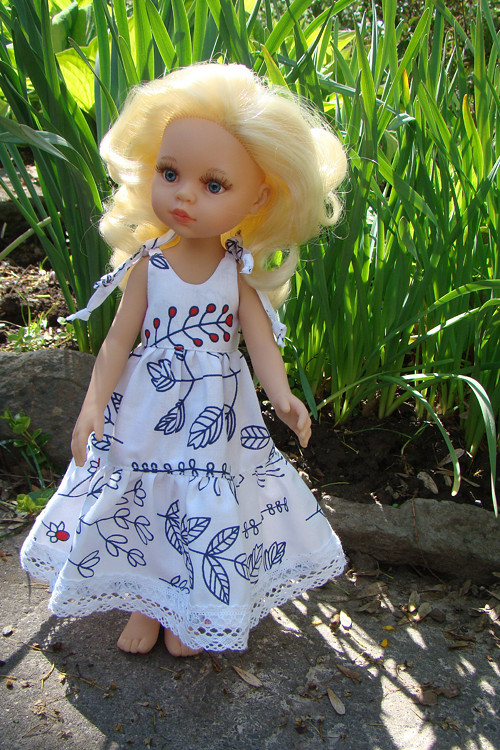 Paola Reina 32 cm - šaty na zavazovací ramínka