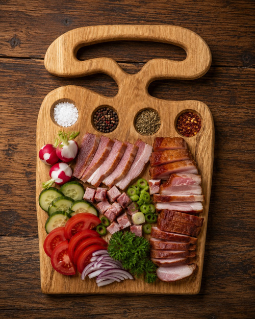 Masivní dubové prkno BBQ