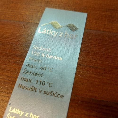 30x100 mm satén bílá / zlatý tisk 10 ks