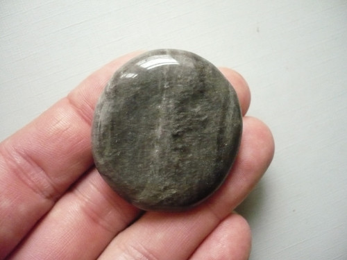 Placka - obsidián stříbrný 38 mm, č.652w