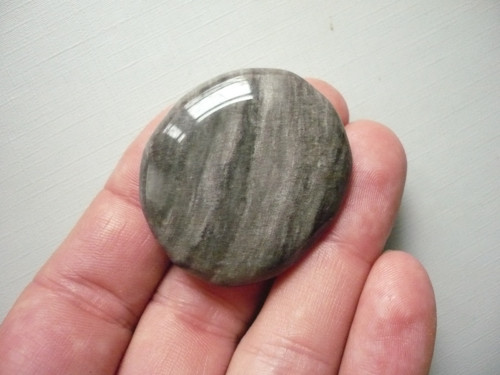Placka - obsidián stříbrný 41 mm, č.668w