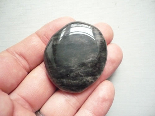 Placka - obsidián stříbrný 44 mm, č.680w