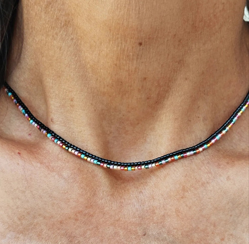 Choker z Miyuki korálků