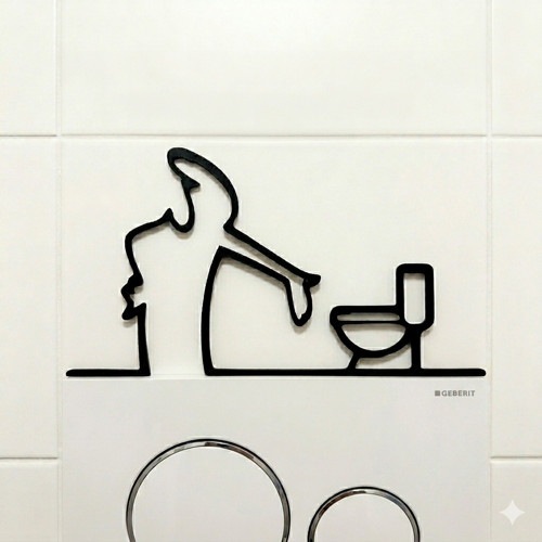 Vtipná dekorace na WC, 23cm
