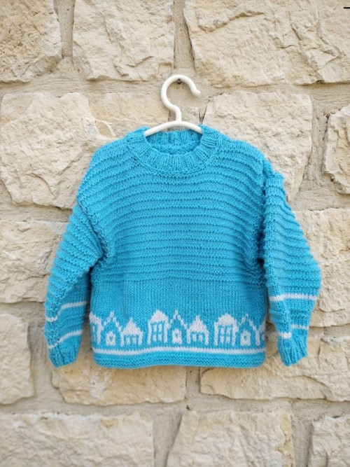 Dětský svetr Domečky vel.98-104