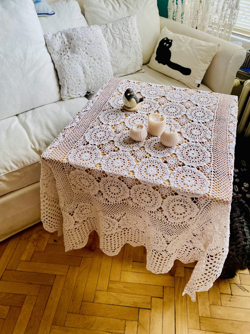 Ubrus háčkovaný starožitný — foto 1