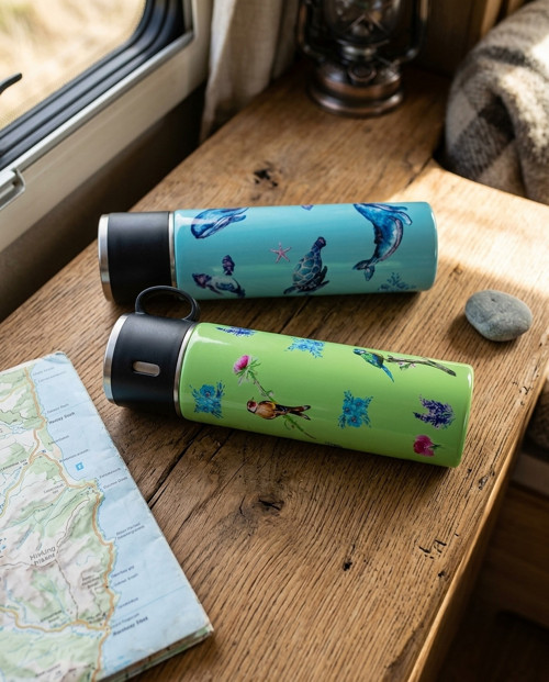 Termoska s hrnečkem 550 ml - stehlík/sýkorky