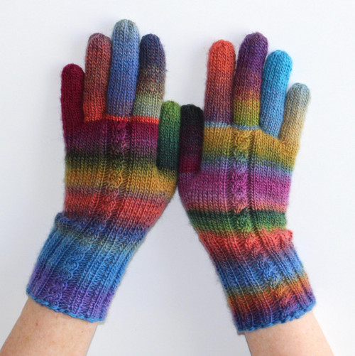 Rukavice pletené prstové Karneval merino
