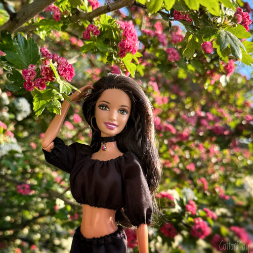 Černá halenka s 3/4 rukávem pro Barbie — foto 1