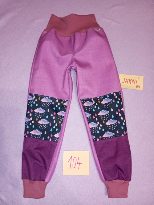 Jarní softshellové kalhoty 104 mráčky