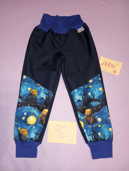 Jarní softshellové kalhoty 98 medvěd