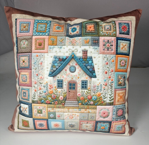 Potah na polštář patchwork sametový 40 x 40 cm
