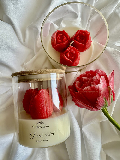 Sójová svíčka tulipány.