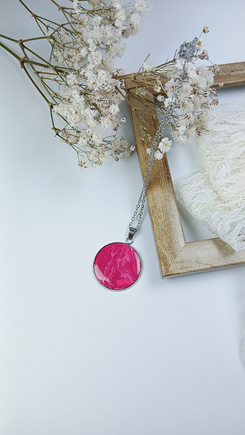 ​Fuchsia Elegance kulatý náhrdelník