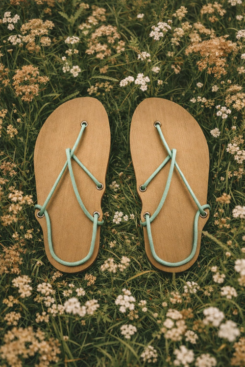 Sandály (béžová x pastel mint)