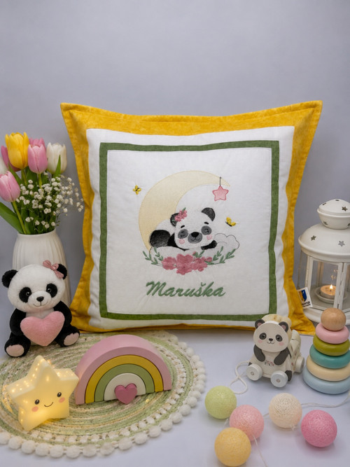 Polštářky se jménem dítěte - Panda spí