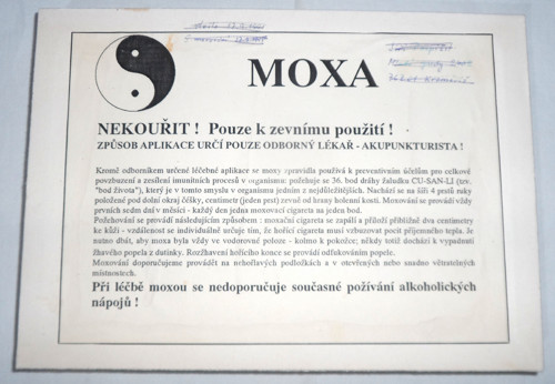 KRABIČKA • moxa dávkovaná, nepřímé moxování
