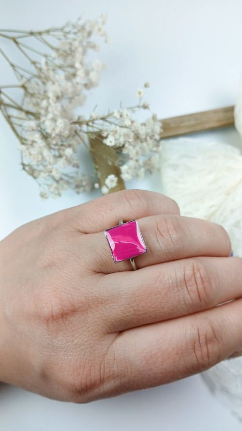 Prsten Fuchsia Elegance – Čtverec
