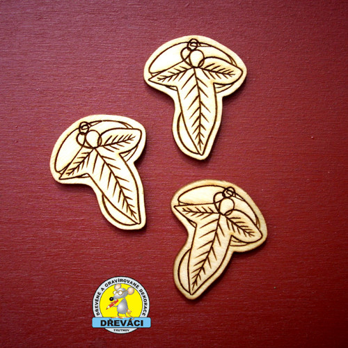 SVATEBNÍ brožka lístek - 3,5 x 4,1 cm...