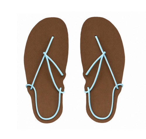 Sandály (hnědá x pastel blue) — foto 1