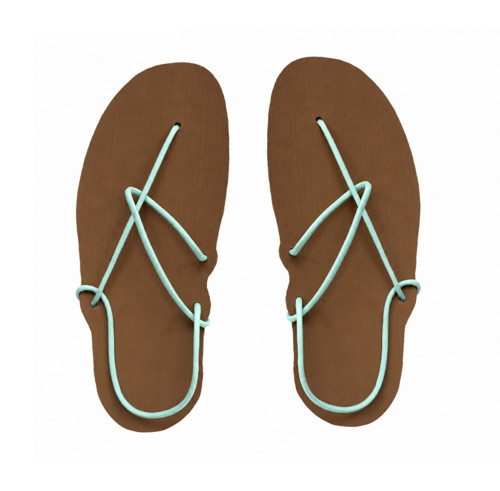 Sandály (hnědá x pastel green)