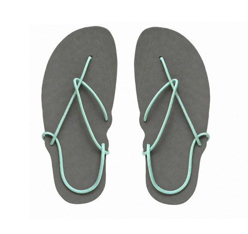 Sandály (šedá x pastel green)