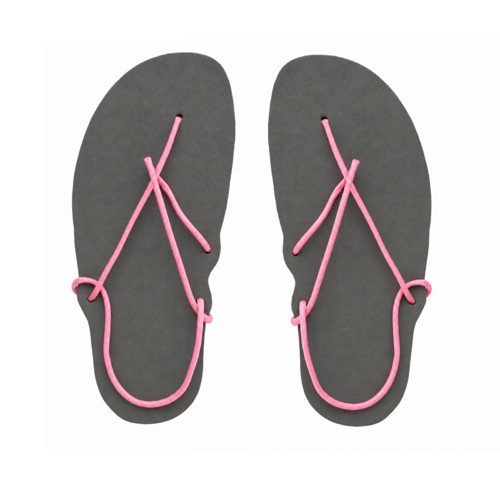 Sandály (šedá x pastel pink)