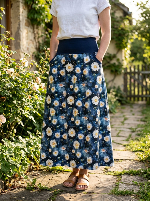 Dlouhá sukně Kopretiny S/M