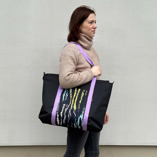Velká taška Vera - barevná zebra