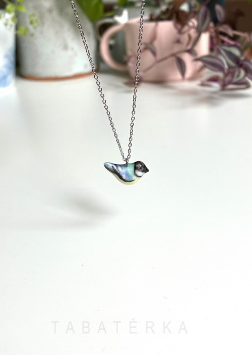 Přívěsek sýkorka koňadra porcelánová