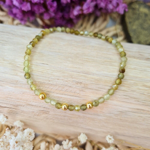 Luxusní jemně broušený Grossular náramek 3 mm