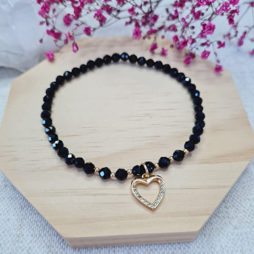 Náramek Midnight Love – spinel a zirkonové srdce