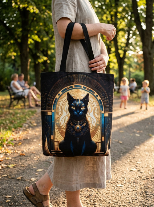 Neprom.taška přes rameno XL- Egyptská kočka Bastet