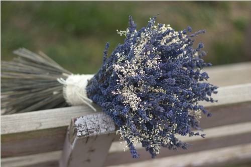 Svatební kytice "Levandule s gypsophillou III."