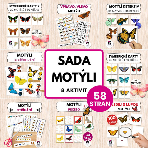 Velká motýlí sada | Motýli | Hmyz | Entomologie
