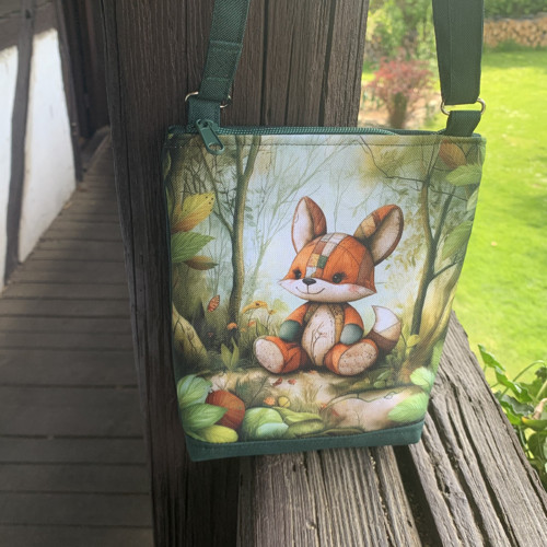 Lištička se zelenou - mini kabelka