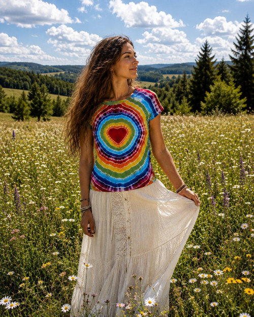 Batikované tričko - Miluji duhu