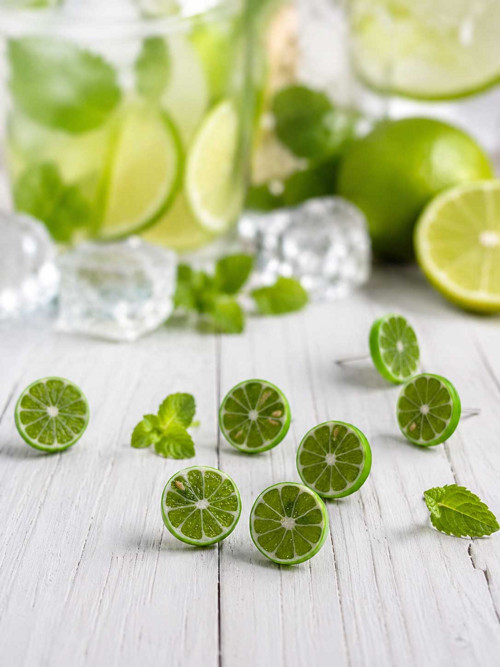 Náušnice limety plátky napichovací — foto 1