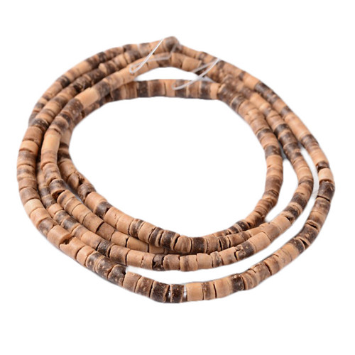 Kokosové korálky heishi, 4 mm (59 cm)
