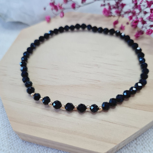 Luxusní náramek ze spinelu s 18K zlatem 4 mm