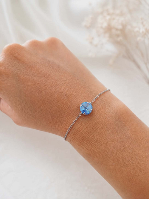 Pomněnkově modrý náramek s krystalem Swarovski